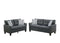 Polyfiber 2 Piece Sofa Set In Charcoal Gray-Sofas-Gray-PolyfiberPlywood BaseSolid PineStainless Steel-JadeMoghul Inc.