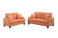 Polyfiber 2 Piece Sofa Set With Plush Cushion In Orange-Sofas-Orange-Plywood Solid Pine Wood Fiber-JadeMoghul Inc.