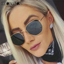 Polygonal Sunglasses Women Glasses Lady Luxury Retro Metal Sun Glasses-Black Gray-JadeMoghul Inc.