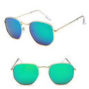 Polygonal Sunglasses Women Glasses Lady Luxury Retro Metal Sun Glasses-Gold Green-JadeMoghul Inc.