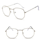 Polygonal Sunglasses Women Glasses Lady Luxury Retro Metal Sun Glasses-Silver White-JadeMoghul Inc.