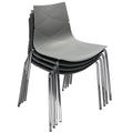 Polypropylene Accent Chairs with Metal Legs, Set of Four, Gray and Chrome-Accent Chairs-Gray and Chrome-Polypropylene and Metal-JadeMoghul Inc.