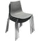 Polypropylene Accent Chairs with Metal Legs, Set of Four, Gray and Chrome-Accent Chairs-Gray and Chrome-Polypropylene and Metal-JadeMoghul Inc.