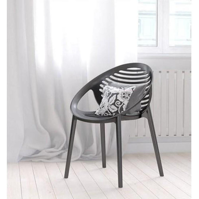 Polypropylene Accent Chairs with Slatted Seat and Back, Set of Four, Gray-Accent Chairs-Gray-Polypropylene-JadeMoghul Inc.
