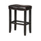 Polyurethane Upholstered Backless Bar Stool, Set Of Two, Brown and Black-Accent Stools-Brown And Black-Wood And Polyurethane-JadeMoghul Inc.