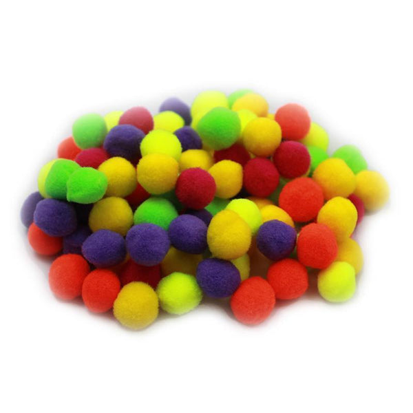POM POMS .5IN HOT COLORS 100CT-Supplies-JadeMoghul Inc.