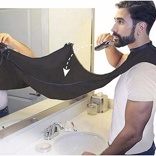 Pongee Beard Shave Apron Bib Trimmer Razor Holder Rack Hair Shave Apron Shaving Shaver Holder Bathroom Organizer Gift for Man JadeMoghul Inc. 