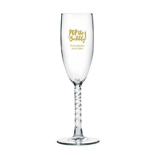Twisted Stem Champagne Glasses - Personalized (Pack of 1)