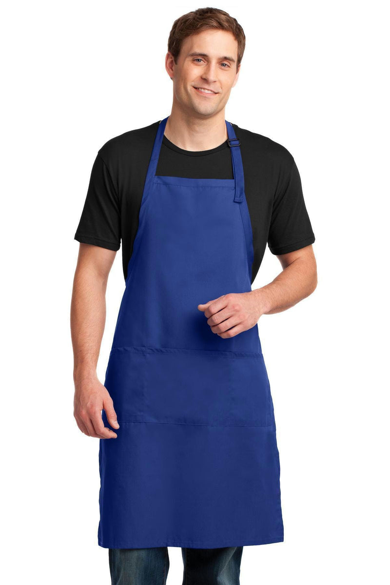 Port Authority Easy Care Extra Long Bib Apron with Stain Release. A700-General Accessories-Royal-OSFA-JadeMoghul Inc.
