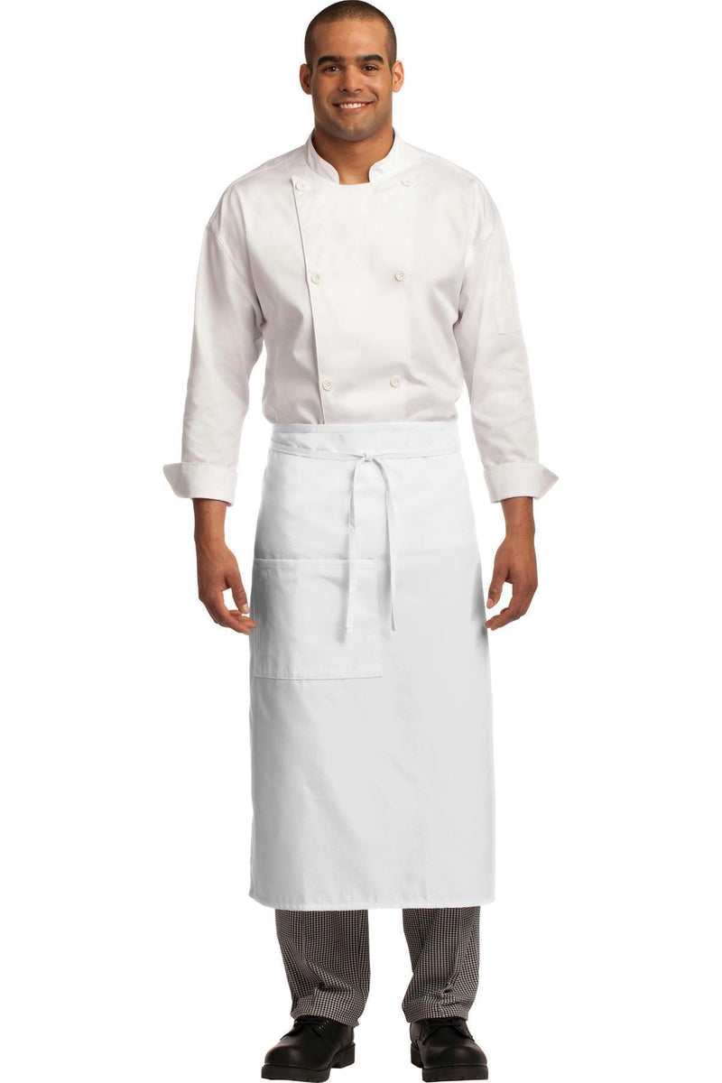 Port Authority Easy Care Full Bistro Apron with Stain Release. A701-General Accessories-White-OSFA-JadeMoghul Inc.