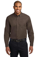 Port Authority Extended Size Long Sleeve Easy Care Shirt. S608ES-Woven Shirts-Coffee Bean/Light Stone-10XL-JadeMoghul Inc.