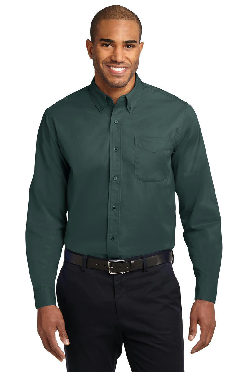 Port Authority Extended Size Long Sleeve Easy Care Shirt. S608ES-Woven Shirts-Dark Green/Navy-10XL-JadeMoghul Inc.