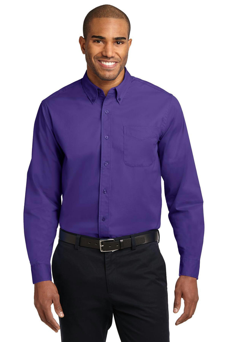 Port Authority Extended Size Long Sleeve Easy Care Shirt. S608ES-Woven Shirts-Purple/Light Stone-10XL-JadeMoghul Inc.