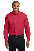 Port Authority Extended Size Long Sleeve Easy Care Shirt. S608ES-Woven Shirts-Red/Light Stone-10XL-JadeMoghul Inc.