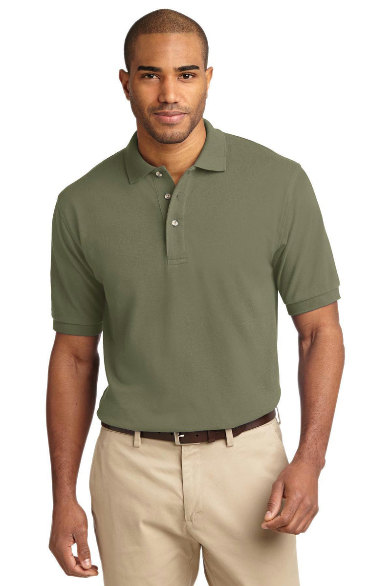 Port Authority Heavyweight Cotton Pique Polo. K420-Polos/knits-Faded Olive-6XL-JadeMoghul Inc.