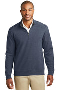 Port Authority Interlock 1/4-Zip. K807-Polos/knits-Estate Blue Heather/ Charcoal Heather-4XL-JadeMoghul Inc.