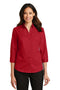 Port Authority Ladies 3/4-Sleeve SuperProTwill Shirt. L665-Woven Shirts-Rich Red-4XL-JadeMoghul Inc.