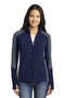 Port Authority Ladies Colorblock microFleece Jacket. L230-Ladies-True Navy/ Pearl Grey-4XL-JadeMoghul Inc.
