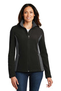 Port Authority Ladies Colorblock Value Fleece Jacket. L216-Sweatshirts/Fleece-Black/ Battleship Grey-4XL-JadeMoghul Inc.