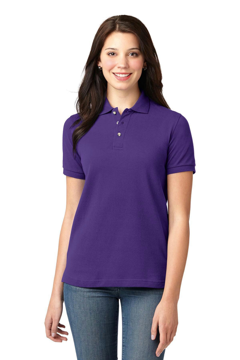Port Authority Ladies Heavyweight Cotton Pique Polo. L420-Polos/knits-Purple-XL-JadeMoghul Inc.