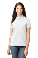 Port Authority Ladies Heavyweight Cotton Pique Polo. L420-Polos/knits-White-XS-JadeMoghul Inc.