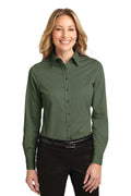 Port Authority Ladies Long Sleeve Easy Care Shirt. L608-Woven Shirts-Clover Green-6XL-JadeMoghul Inc.