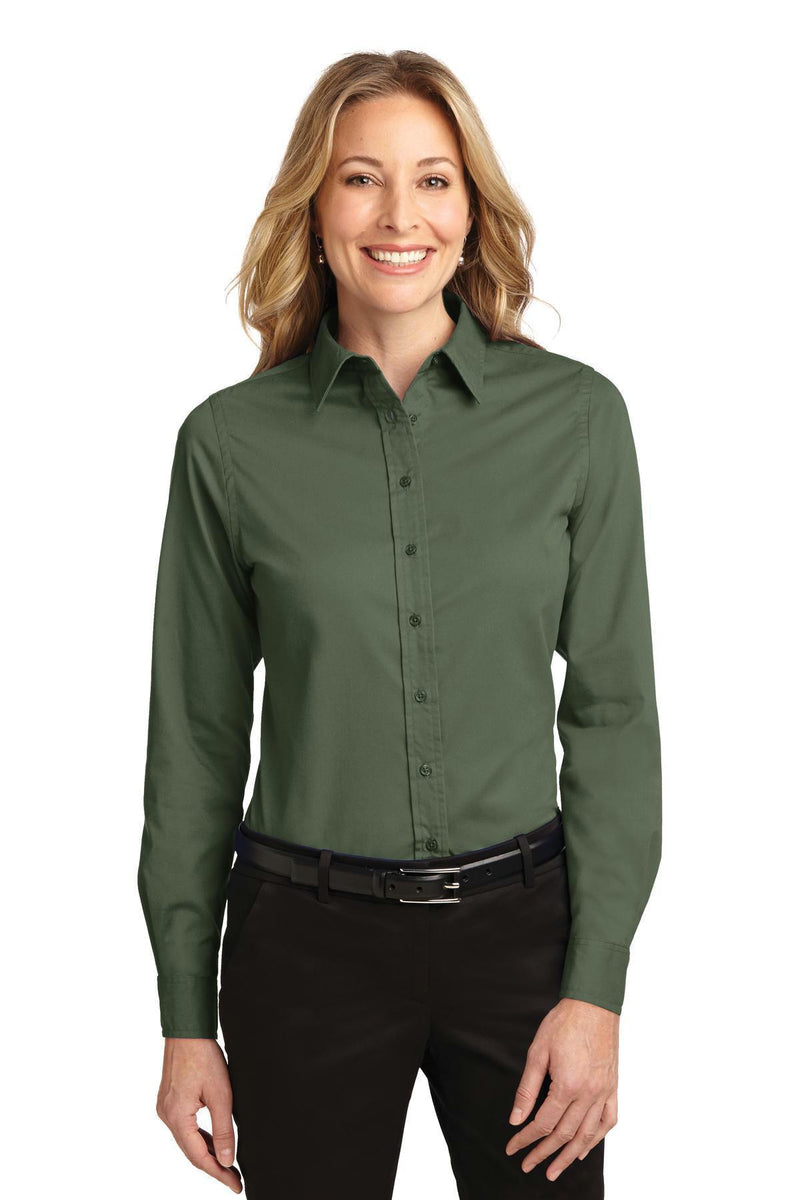 Port Authority Ladies Long Sleeve Easy Care Shirt. L608-Woven Shirts-Clover Green-6XL-JadeMoghul Inc.