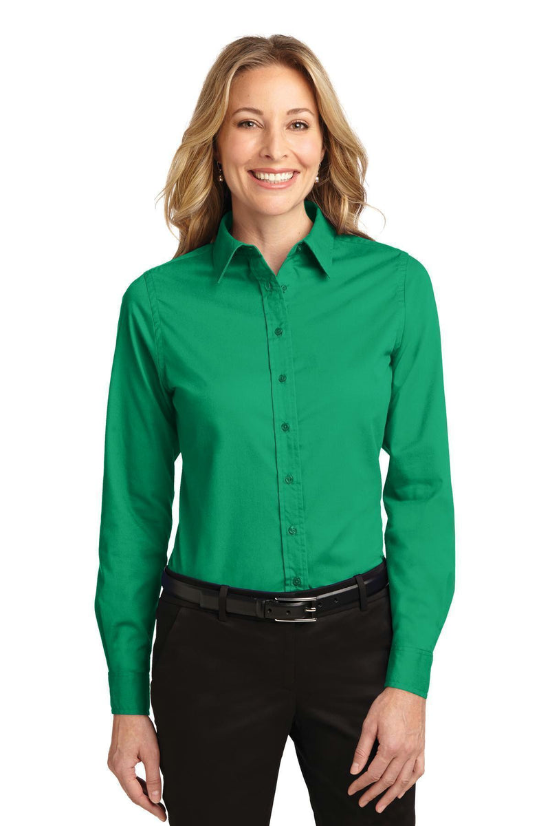 Port Authority Ladies Long Sleeve Easy Care Shirt. L608-Woven Shirts-Court Green-XXL-JadeMoghul Inc.