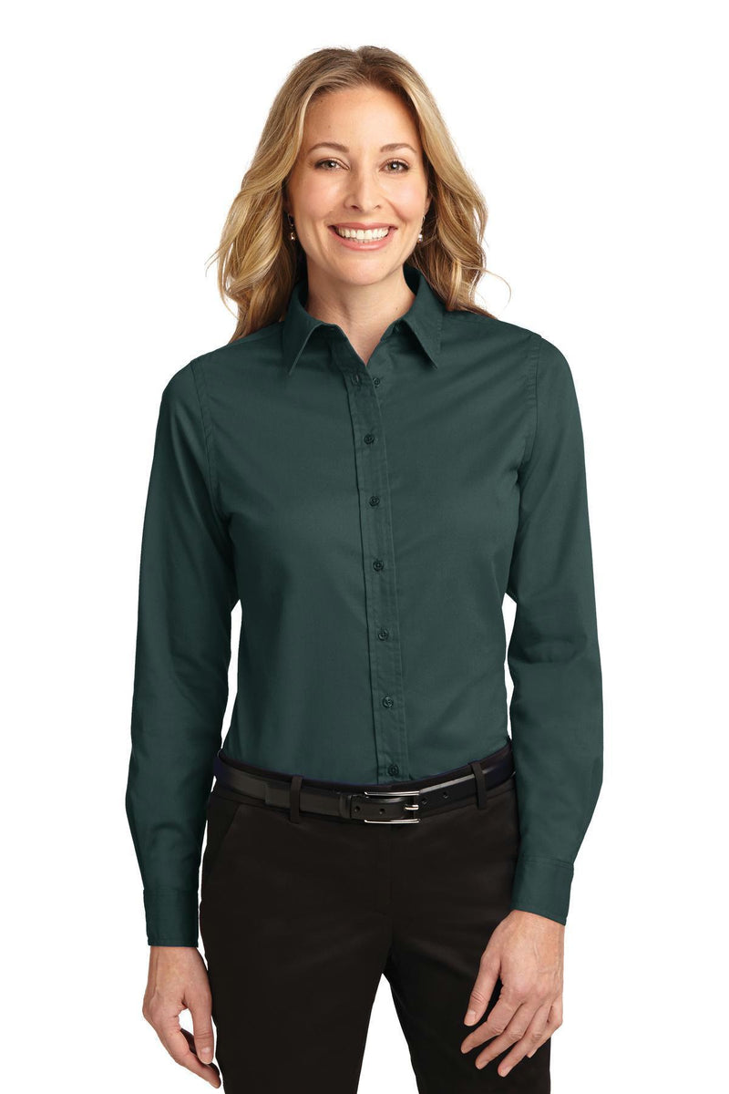 Port Authority Ladies Long Sleeve Easy Care Shirt. L608-Woven Shirts-Dark Green/Navy-6XL-JadeMoghul Inc.