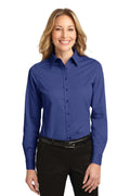 Port Authority Ladies Long Sleeve Easy Care Shirt. L608-Woven Shirts-Mediterranean Blue-XXL-JadeMoghul Inc.