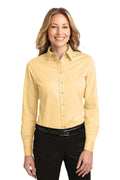 Port Authority Ladies Long Sleeve Easy Care Shirt. L608-Woven Shirts-Yellow-XXL-JadeMoghul Inc.