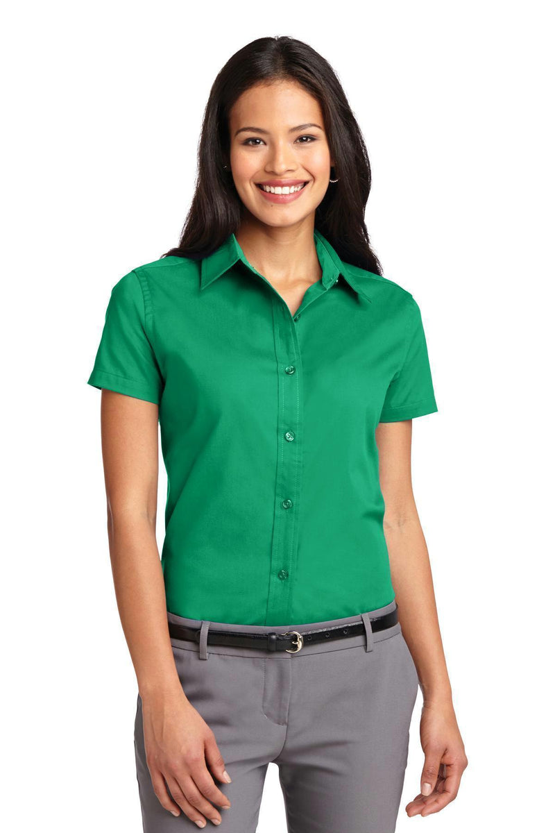 Port Authority Ladies Short Sleeve Easy Care Shirt. L508-Woven Shirts-Court Green-XS-JadeMoghul Inc.