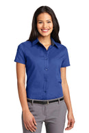 Port Authority Ladies Short Sleeve Easy Care Shirt. L508-Woven Shirts-Royal/Classic Navy-5XL-JadeMoghul Inc.
