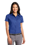 Port Authority Ladies Short Sleeve Easy Care Shirt. L508-Woven Shirts-Royal/Classic Navy-6XL-JadeMoghul Inc.