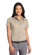 Port Authority Ladies Short Sleeve Easy Care Shirt. L508-Woven Shirts-Stone-6XL-JadeMoghul Inc.