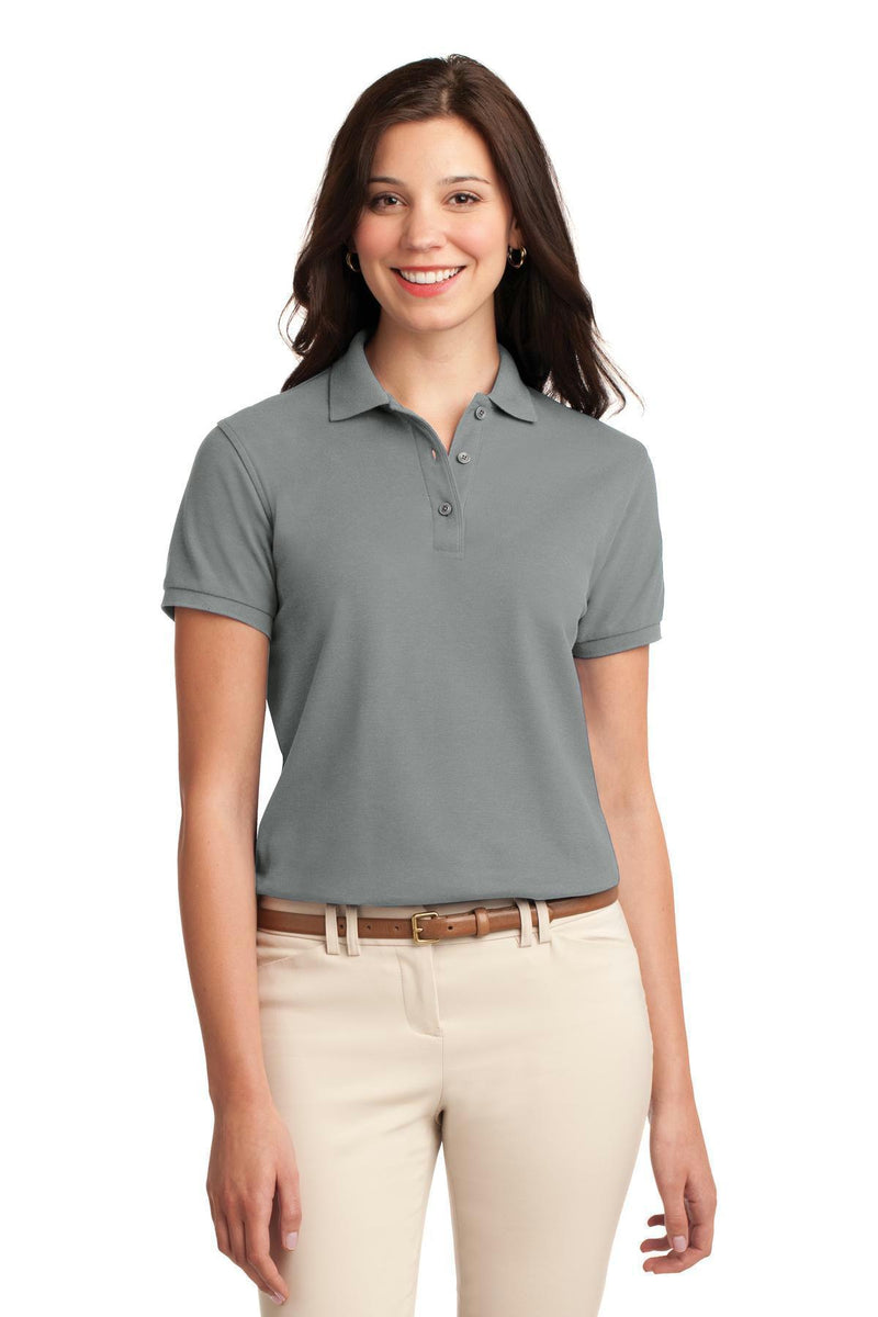 Port Authority Ladies Silk Touch Polo. L500-Polos/knits-Cool Grey-4XL-JadeMoghul Inc.