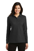Port Authority Ladies Silk TouchLong Sleeve Polo. L500LS-Polos/knits-Black-4XL-JadeMoghul Inc.