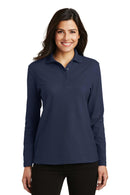 Port Authority Ladies Silk TouchLong Sleeve Polo. L500LS-Polos/knits-Navy-4XL-JadeMoghul Inc.