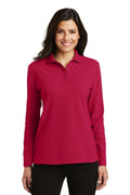 Port Authority Ladies Silk TouchLong Sleeve Polo. L500LS-Polos/knits-Red-4XL-JadeMoghul Inc.