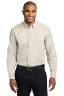 Port Authority Long Sleeve Easy Care Shirt. S608-Woven Shirts-Light Stone/Classic Navy-4XL-JadeMoghul Inc.