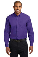 Port Authority Long Sleeve Easy Care Shirt. S608-Woven Shirts-Purple/Light Stone-6XL-JadeMoghul Inc.