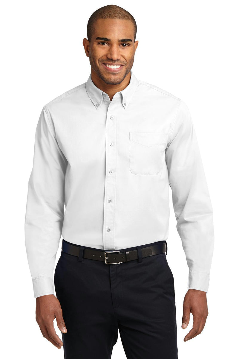 Port Authority Long Sleeve Easy Care Shirt. S608-Woven Shirts-White/ Light Stone-4XL-JadeMoghul Inc.