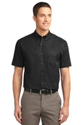 Port Authority Short Sleeve Easy Care Shirt. S508-Woven Shirts-Black/Light Stone-6XL-JadeMoghul Inc.