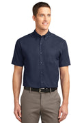 Port Authority Short Sleeve Easy Care Shirt. S508-Woven Shirts-Navy/Light Stone-6XL-JadeMoghul Inc.