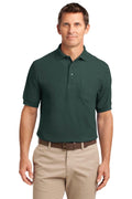 Port Authority Silk Touch Polo with Pocket. K500P-Polos/knits-Dark Green-4XL-JadeMoghul Inc.