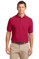 Port Authority Silk Touch Polo with Pocket. K500P-Polos/knits-Red-4XL-JadeMoghul Inc.
