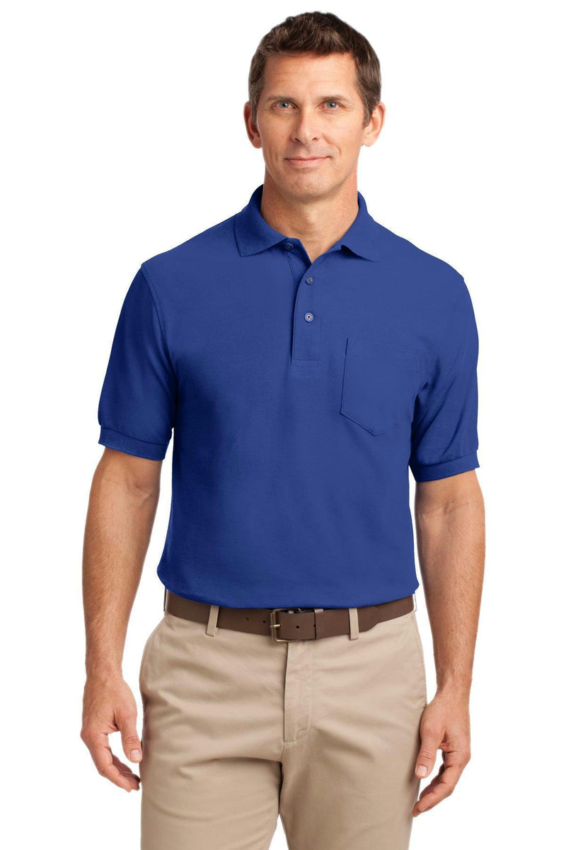 Port Authority Silk Touch Polo with Pocket. K500P-Polos/knits-Royal-XL-JadeMoghul Inc.