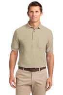 Port Authority Silk Touch Polo with Pocket. K500P-Polos/knits-Stone-4XL-JadeMoghul Inc.