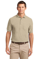 Port Authority Silk Touch Polo with Pocket. K500P-Polos/knits-Stone-M-JadeMoghul Inc.