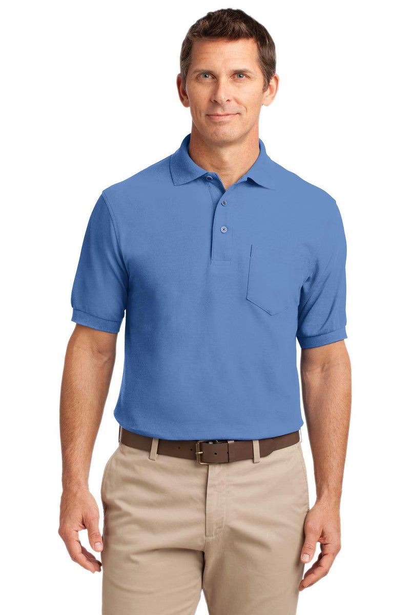 Port Authority Silk Touch Polo with Pocket. K500P-Polos/knits-Ultramarine Blue-6XL-JadeMoghul Inc.